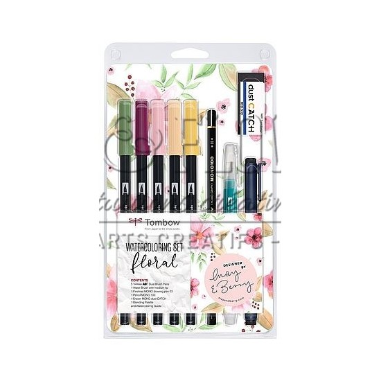 SET AQUARELLE FLORAL TOMBOW