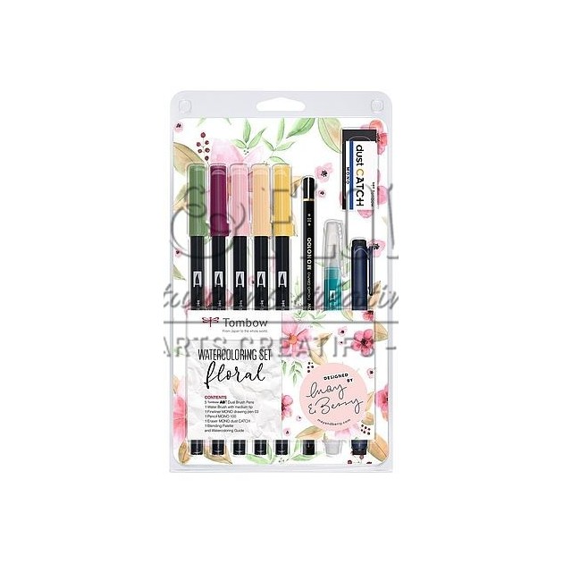 SET AQUARELLE FLORAL TOMBOW