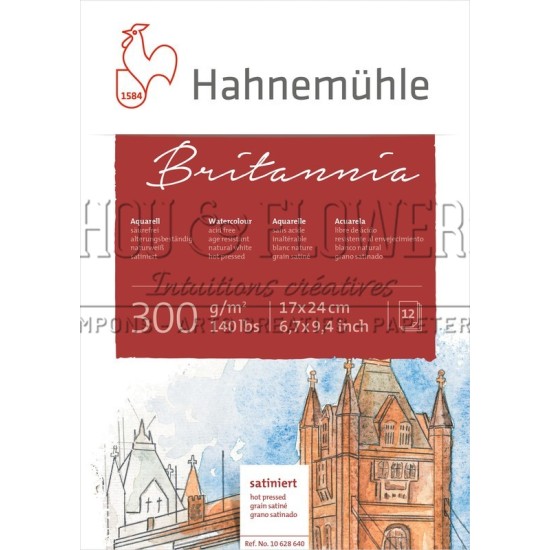 BLOC AQUARELLE BRITANNIA 300G GRAIN SATINE