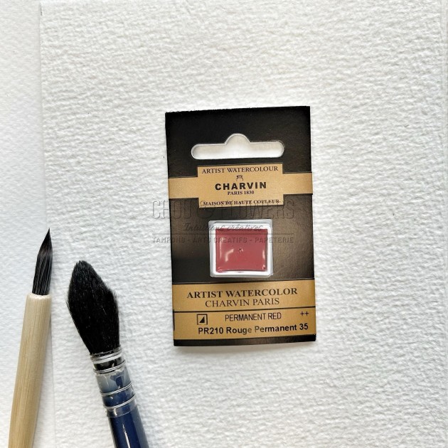 N°35 ROUGE PERMANENT AQUARELLE EXTRA FINE CHARVIN DEMI GODET