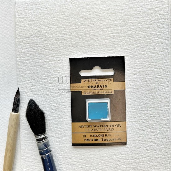 N°45 BLEU TURQUOISE AQUARELLE EXTRA FINE CHARVIN DEMI GODET