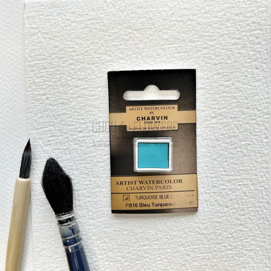 N°86 BLEU TURQUOISE CLAIR AQUARELLE EXTRA FINE CHARVIN DEMI GODET