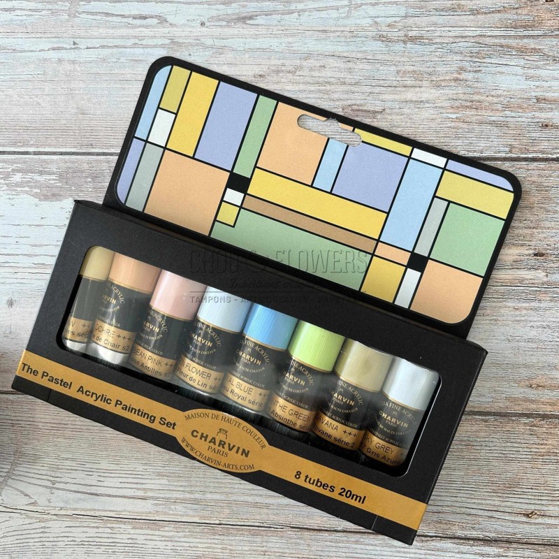 SET PASTEL SHADES DE 8 ACRYLIQUE CHARVIN 20ML