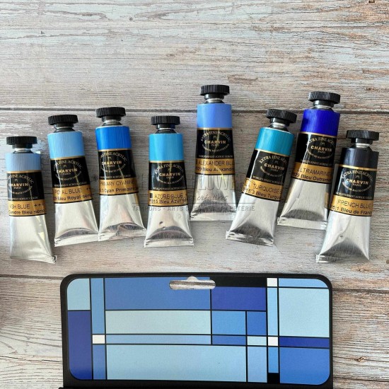 SET BLUE SHADES DE 8 ACRYLIQUE CHARVIN 20ML