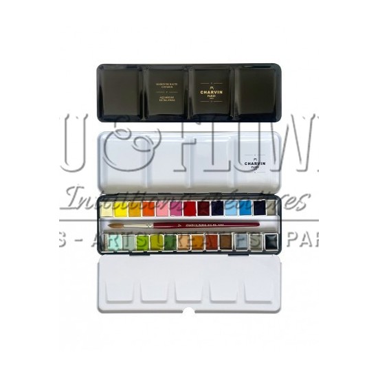 BOITE AQUARELLE EXTRA FINE CHARVIN 48 DEMI GODET