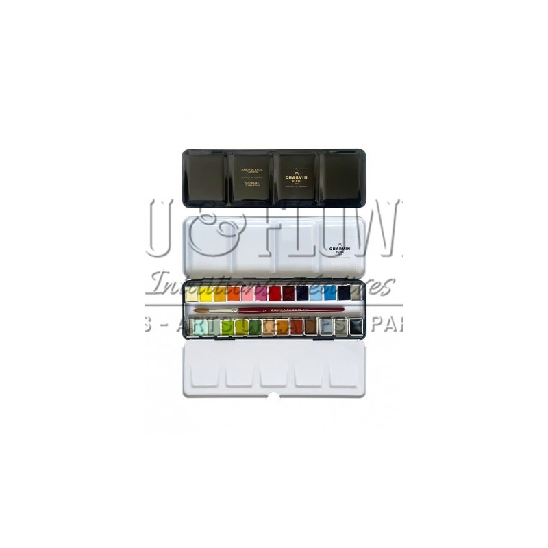 BOITE AQUARELLE EXTRA FINE CHARVIN 48 DEMI GODET