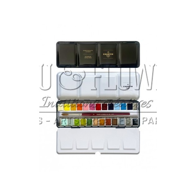 BOITE AQUARELLE EXTRA FINE CHARVIN 48 DEMI GODET