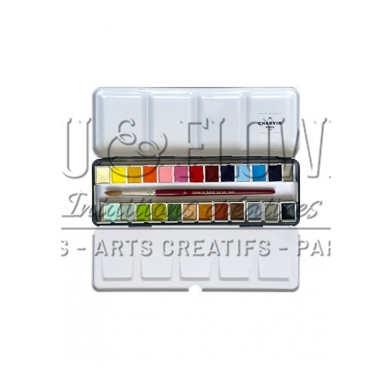 BOITE AQUARELLE EXTRA FINE CHARVIN 48 DEMI GODET