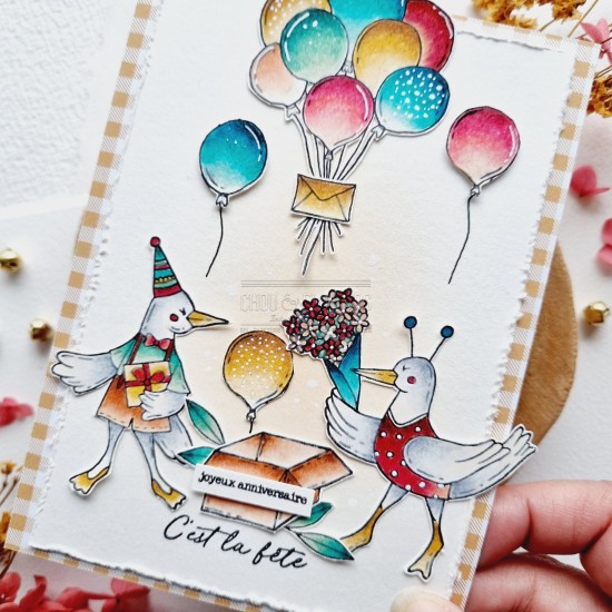 tampon anniversaire pour le scrapbooking et le mixed media