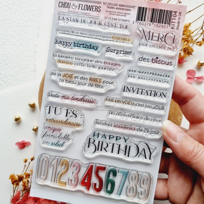 tampon anniversaire pour le scrapbooking et le mixed media