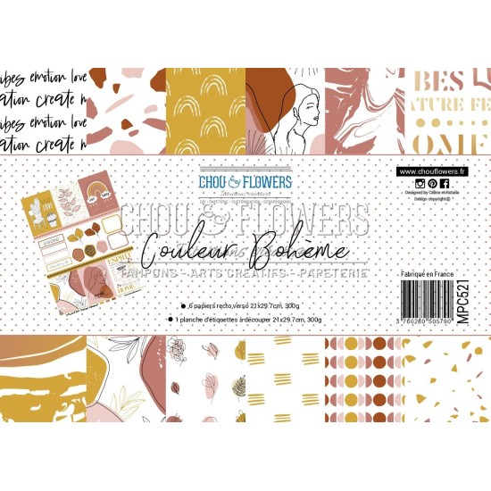 PAPIERS FORMAT A4 300G COLLECTION COULEUR BOHEME