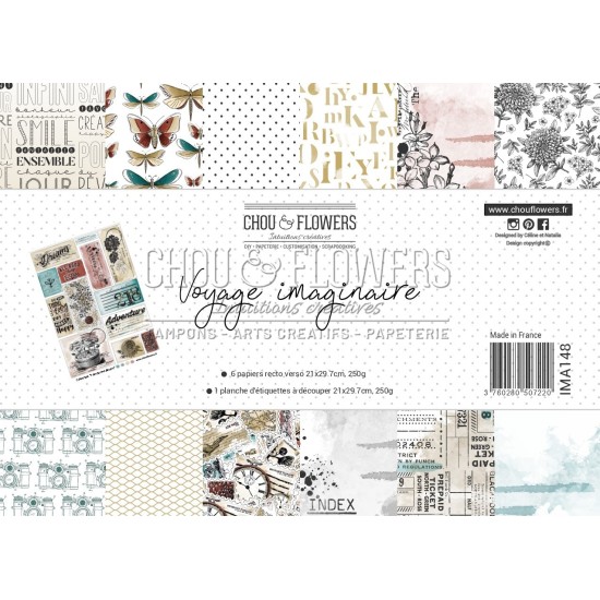 COLLECTION DE PAPIERS A4 VOYAGE IMAGINAIRE