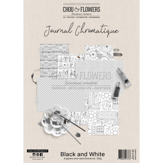 COLLECTION PAPIER A4 JOURNAL CHROMATIQUE BLACK AND WHITE