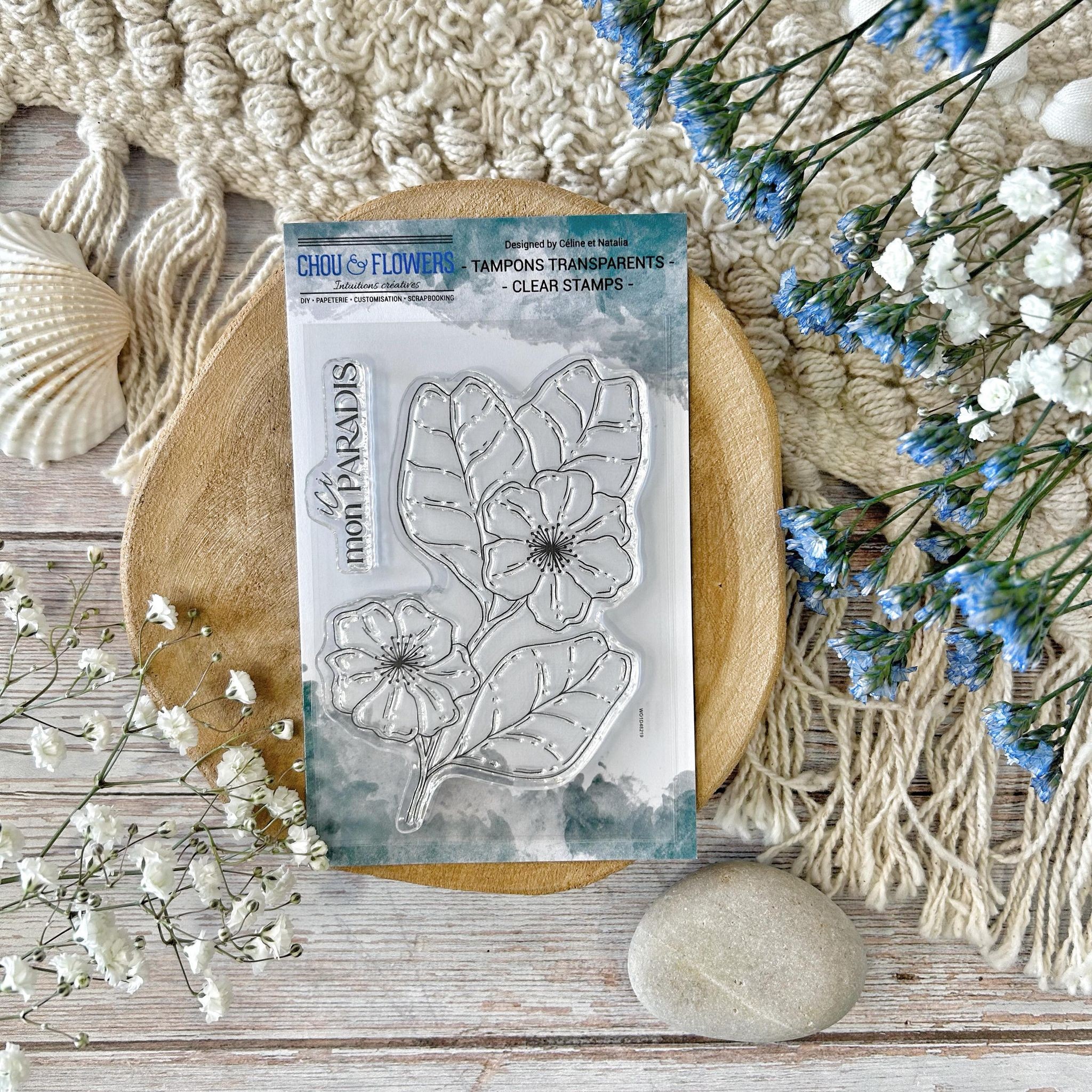 Tampon Clear Chou & Flowers Cabinet De Curiosites - Meuble Des Souvenirs