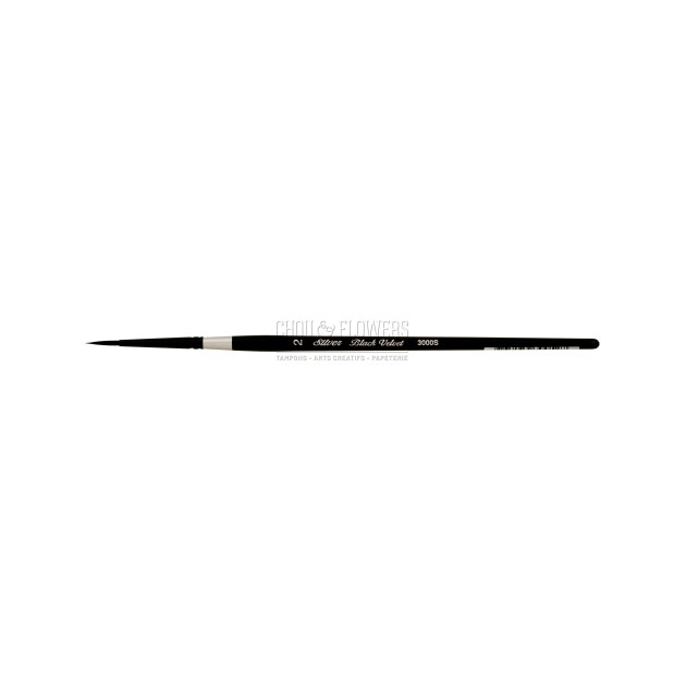 N°2 PINCEAU AQUARELLE ROND BLACK VELVET SERIE 3000S SILVER BRUSH