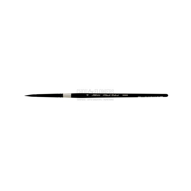 N°4 PINCEAU AQUARELLE ROND BLACK VELVET SERIE 3000S SILVER BRUSH