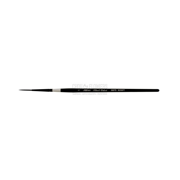 N°1 PINCEAU AQUARELLE BLACK VELVET SCRIPT LINER SERIE 3007S SILVER BRUSH