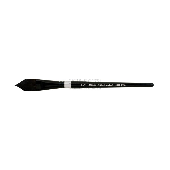 N°3/4 PINCEAU AQUARELLE BLACK VELVET OVAL WASH SERIE 3009S SILVER BRUSH