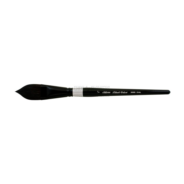 N°1 PINCEAU AQUARELLE BLACK VELVET OVAL WASH SERIE 3009S SILVER BRUSH