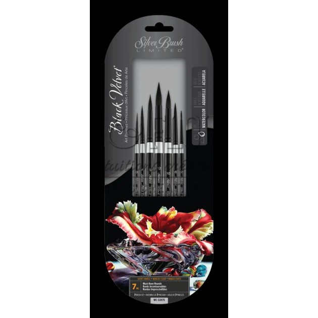 SET  DE 7 PINCEAUX  AQUARELLE BLACK VELVET DE SILVER BRUSH