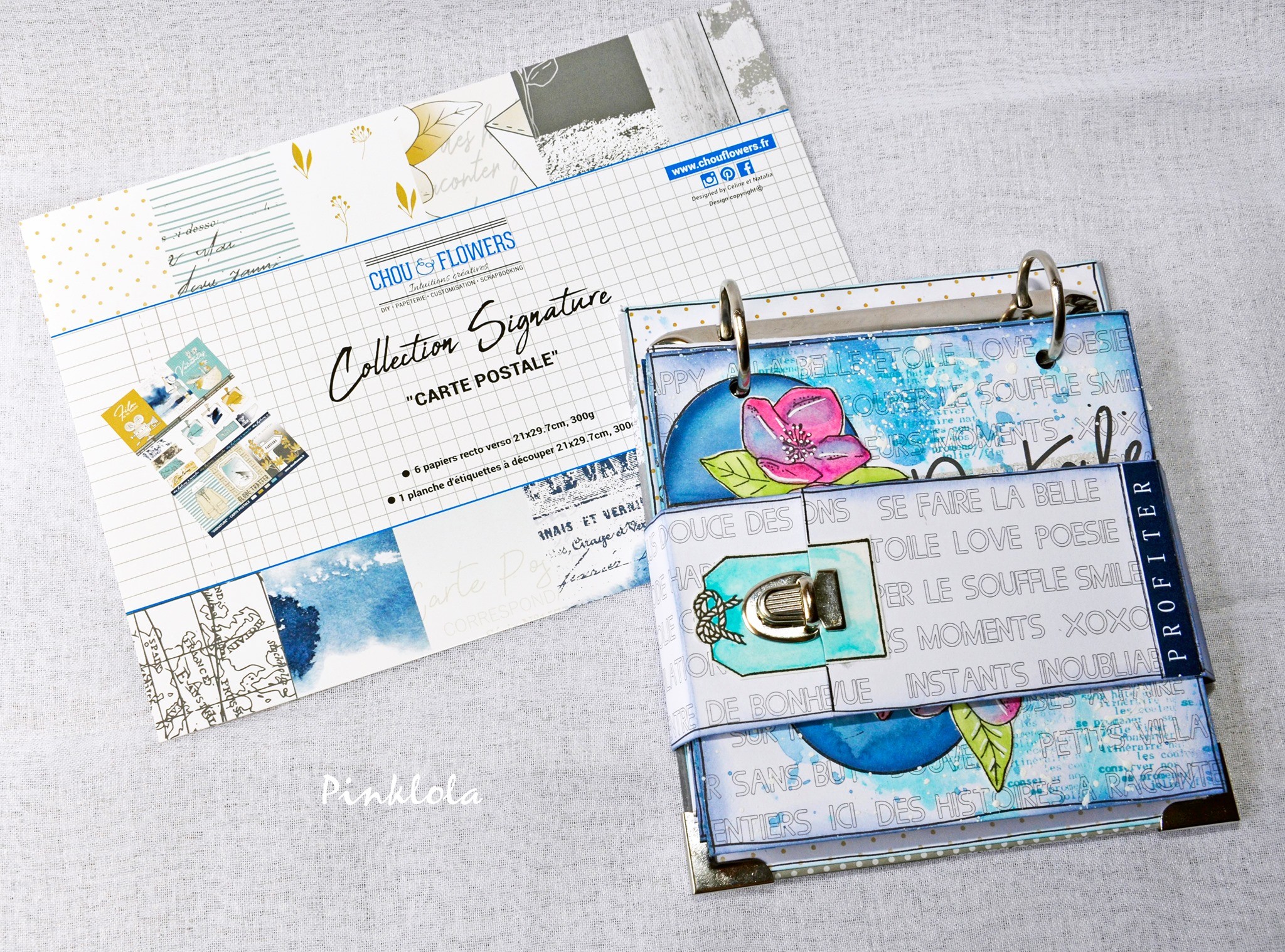 MINI ALBUM "carte postale" par PINKLOLA