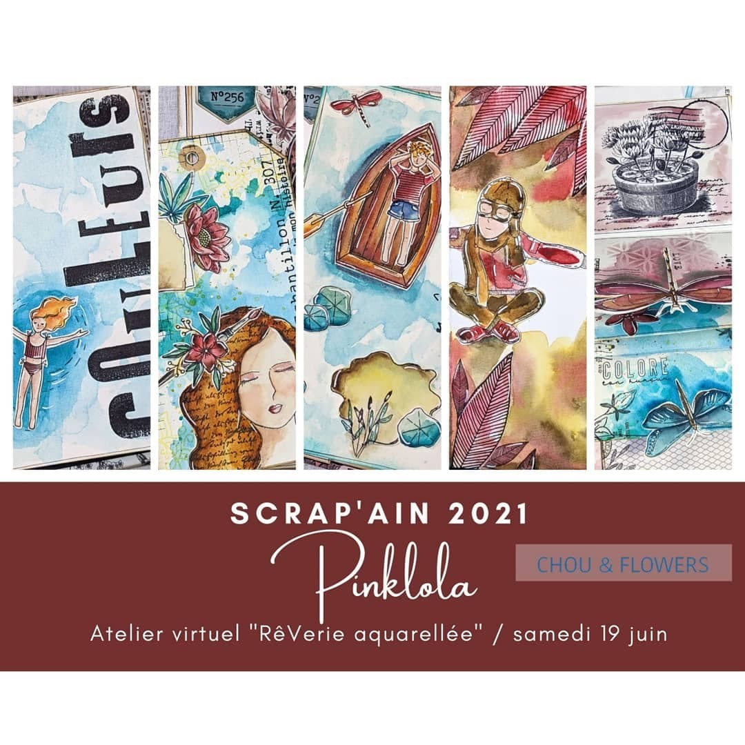 zoom sur l'atelier en ligne "rêverie aquarellée" de PINKLOLA